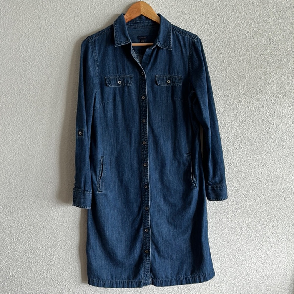 Talbots denim size 10 button down dress - Picture 3 of 7